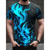 Fashion Men's Trend T-Shirts Short Sleeve Flame Series 3d Printed Street T Shirt 6XL Plus Size O-Neck Casual Tops