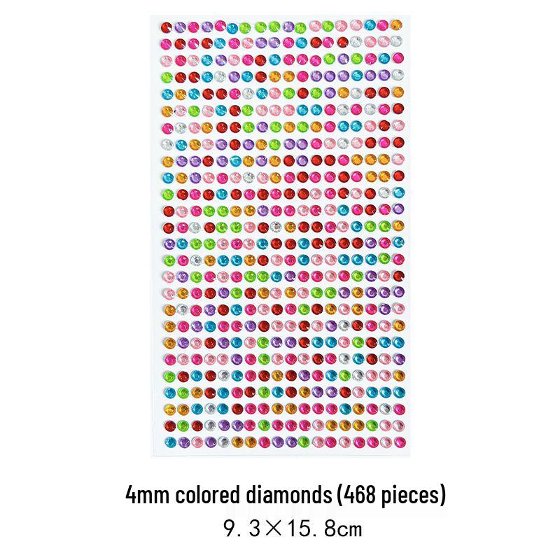 Gem Stickers: Kids' 3D Acrylic Crystal DIY Rhinestone Decorations, Colorful Cross-Border Designs for Girls