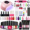 12 Colors Gel Nail Polish Kit with Extension Gel, LED Lamp, Nail File, Complete Nail Art Set for Home Use, Shein Hot Selling