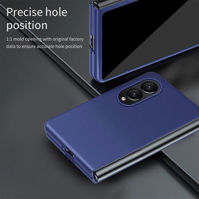 Case + 2 Tempered Glasses for Samsung Galaxy Z Fold 8, Shockproof Hard Anti-Scratch - Navy Blue