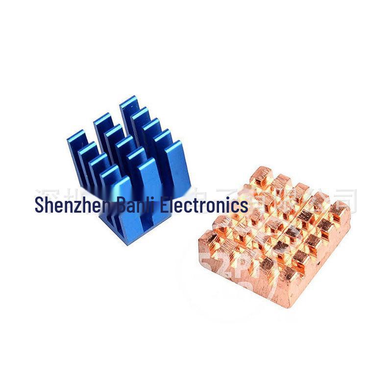 

Blue Aluminum/Copper Heat Sink Set for Raspberry Pi 3B/4B Spot Ear