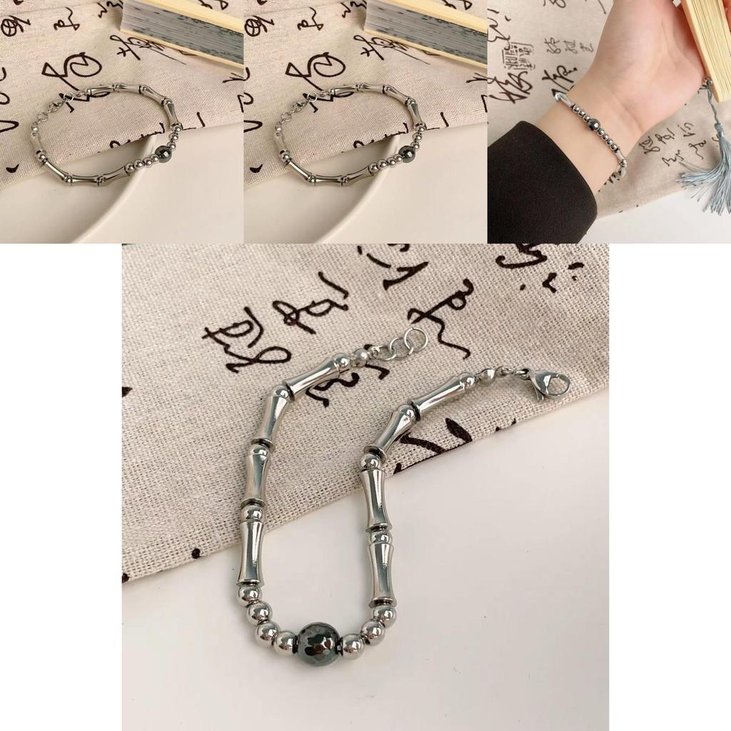 Stylish Unisex Titanium Steel Bracelet Sophisticated Bamboo Design