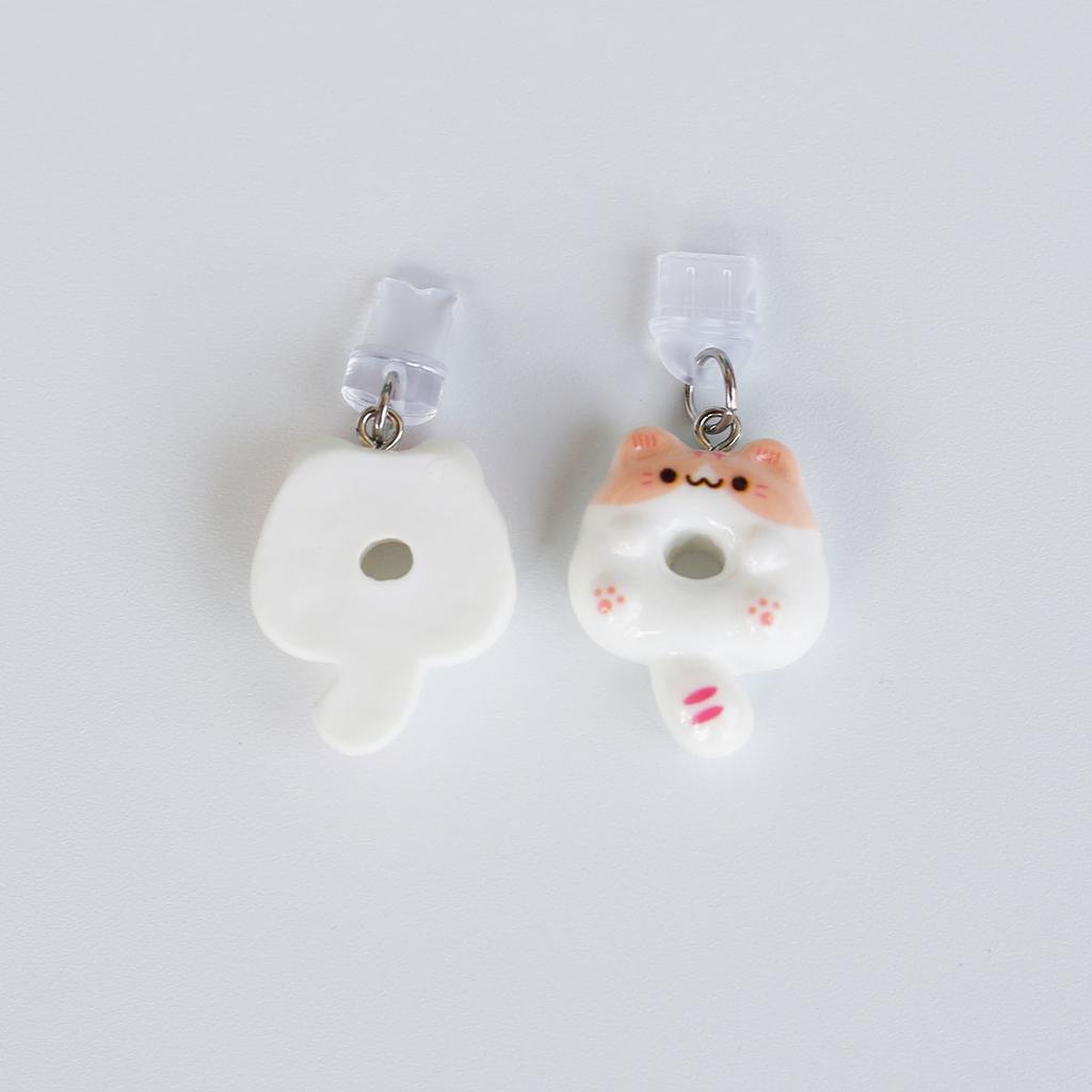 Κρεμαστό κόσμημα σκόνης κινητού τηλεφώνου χαριτωμένο ντόνατ αξεσουάρ γάτας διακόσμηση για θύρα Iphone τύπου c με κορδόνι για την αποφυγή απώλειας