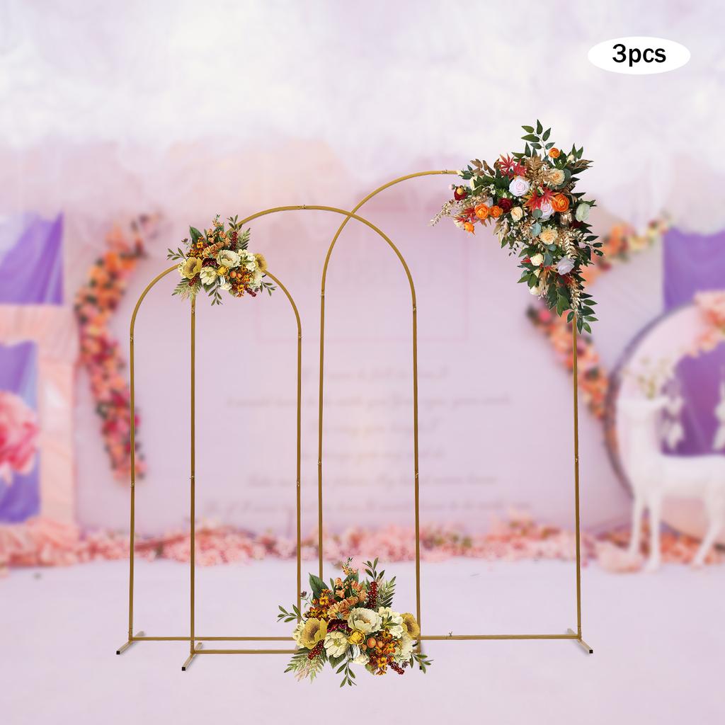 Gold Wedding Arch Stand Backdrop Frame - 3 Size Options & Easy Assembly - Bridal Balloon Garland Holder & Floral Display Stand