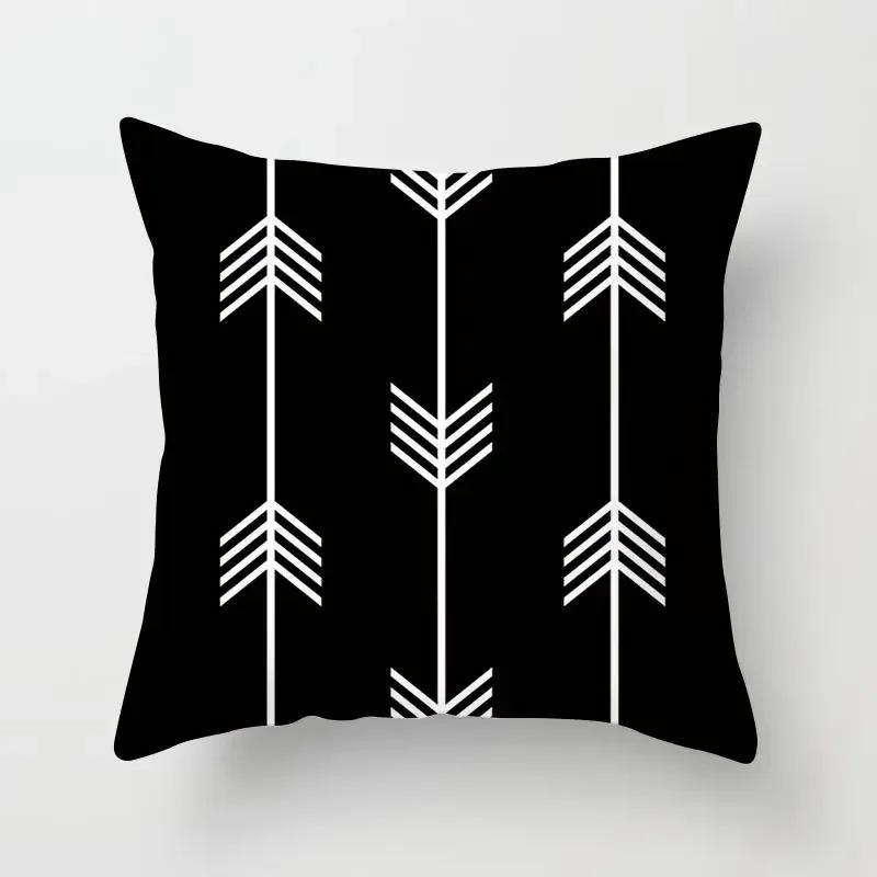 Black White Nordic Geometry Pillow Case Home Decor Decorative Polyester Cushion Cover for Bedroom Pillow Cover Hogar Funda Cojin