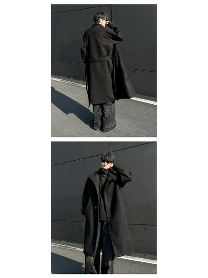 High Street Style Woolen Coat for Men and Women - Loose Mid-Length Korean Over-the-Knee Trench for Autumn/Winter