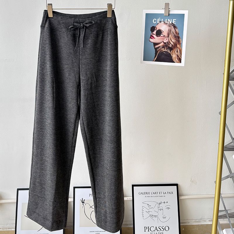 Lu Same Sports Pants Women 2025 New Arrival Best Selling Drawstring Loose Drooping Casual Loose Pants Straight-Leg Pants