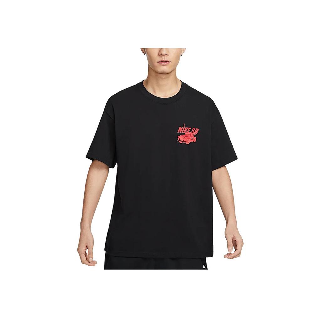 Nike SB Logo Loose Fit Skateboard T-Shirt Men Tops Black HJ0821-010
