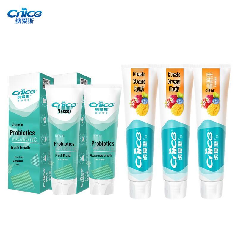 Naice Toothpaste Mint & Fresh Fruit 5-Pack