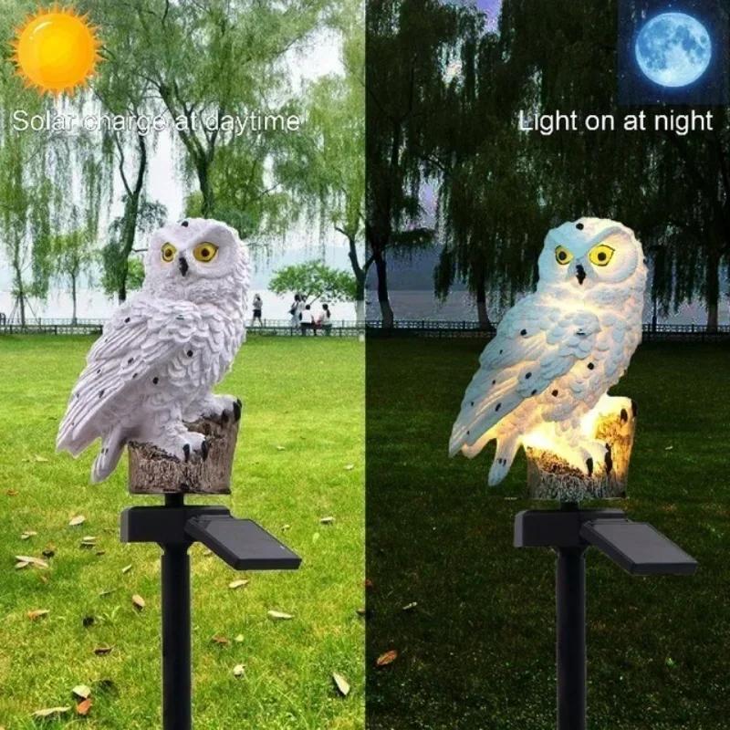 Owl Lights Outdoor Solar Powered Lawn Floor Lamp Waterproof Landscape Lighting Pathway LED Animal Lantern Yard Lawn Garden Decor