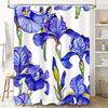 Delightful Blue Floral Shower Curtain Bath Decor, Home Accessories For Bathroom 180 X 180Cm