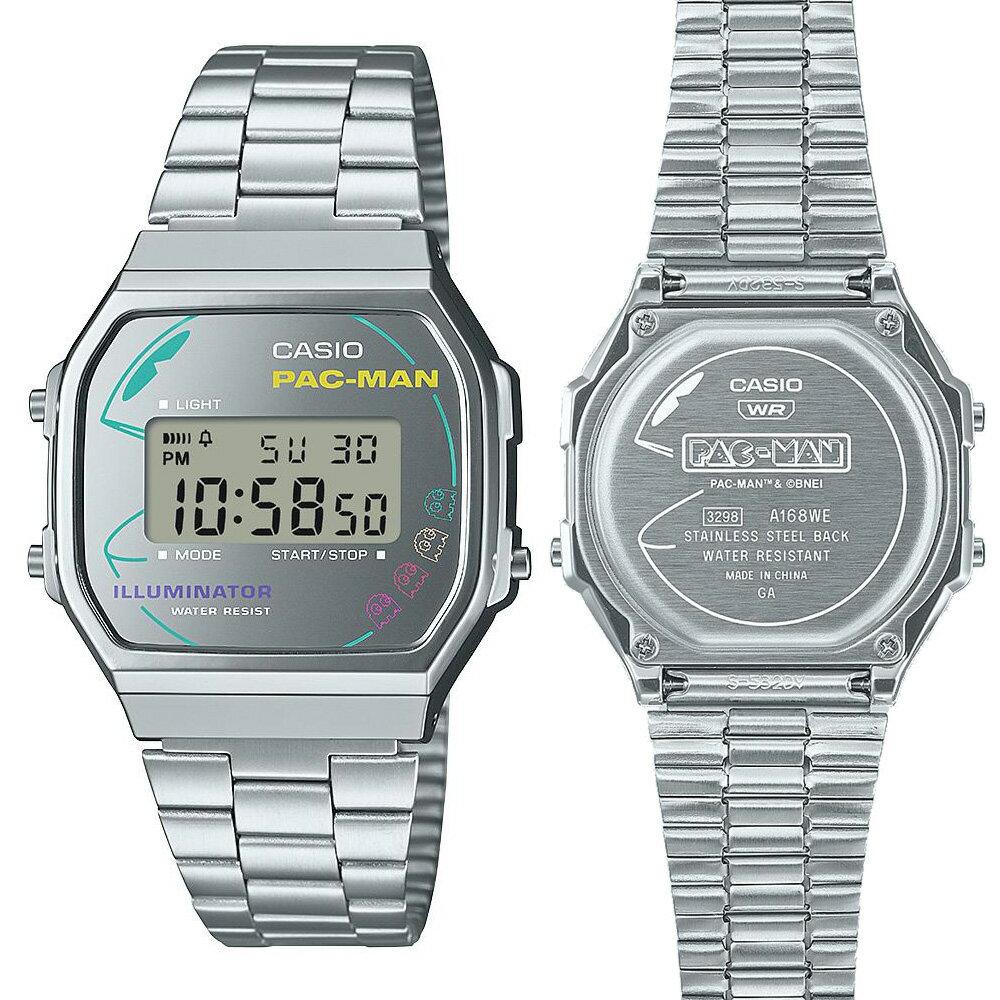 Casio CLASSIC + PAC-MAN Ограниченная коллаборация A168WEPC-7AJR цифровые наручные часы ностальгический отечественный оригинальный продукт.