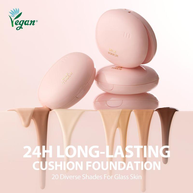 

[Milk Touch] All-day Skin Fit Milky Glow Cushion (19 colors) 19W Warm Ivory