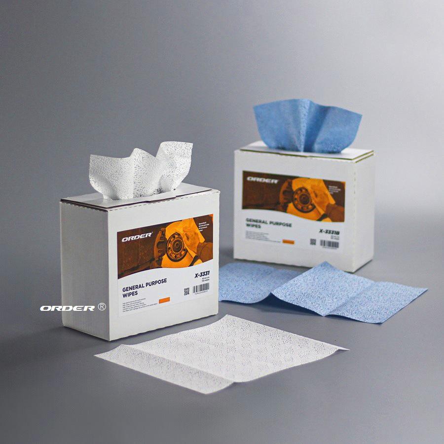 White Disposable Multi-functional Oil & Water-Absorbing Non-Woven Wiping Cloth 120 sheets/box, pull-out folding