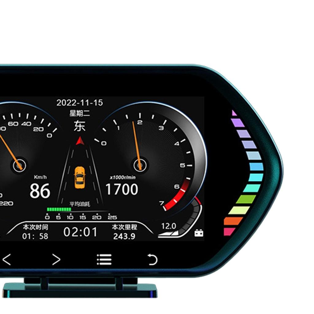 OBD2 Gauge Display, Car HUD Heads Up Display, 360 Degree Split