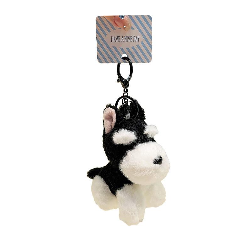 Unique Plush Schnauzer Dog Keychain Adorable And Playful Backpack Gift Accessory