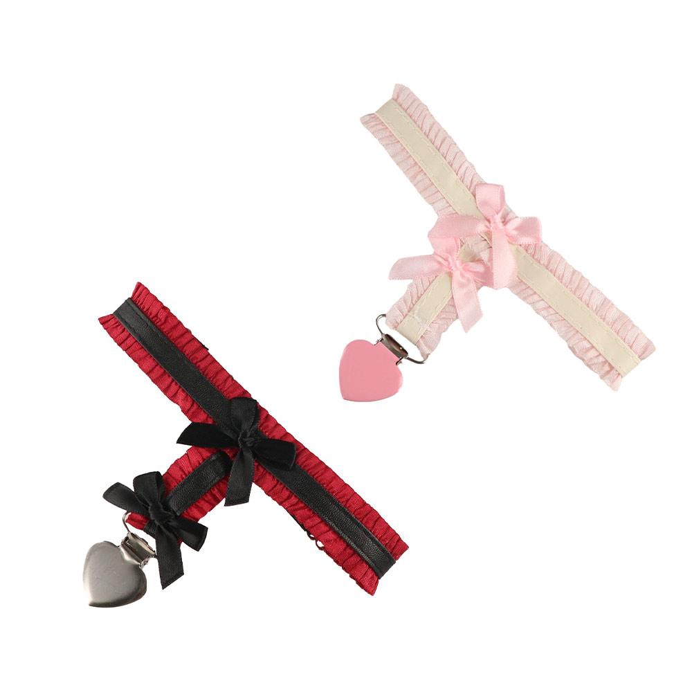 Elastic Band Lolita Leg Rings Love Heart Pendant Lace Stretch Thigh Chain Bow Leg Loops Summer