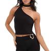 I Saw It First Womens/Ladies Silky One Shoulder Crop Top