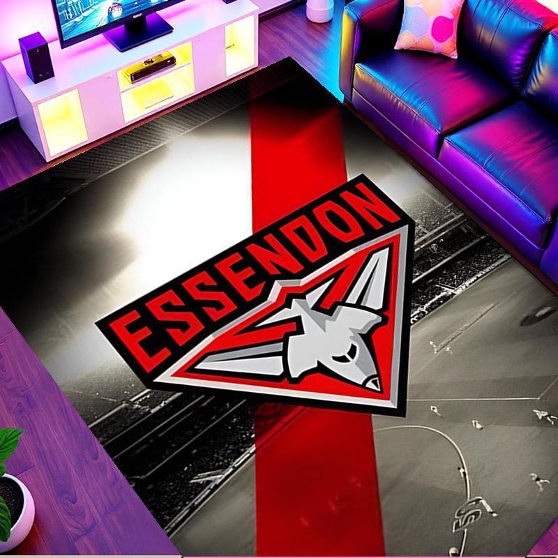 Essendon Football Print Rug, Washable Floor Carpet, For Entryway Dorm Laundry Room Office Study, Home Decor Birthday Christmas Gift