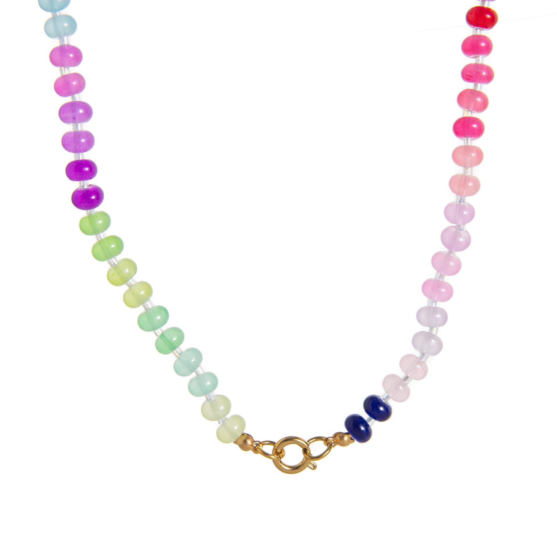 Wind Dopamine Necklace Color Pendant Diy Beaded Fashionable Versatile Personalized Stainless Steel Material