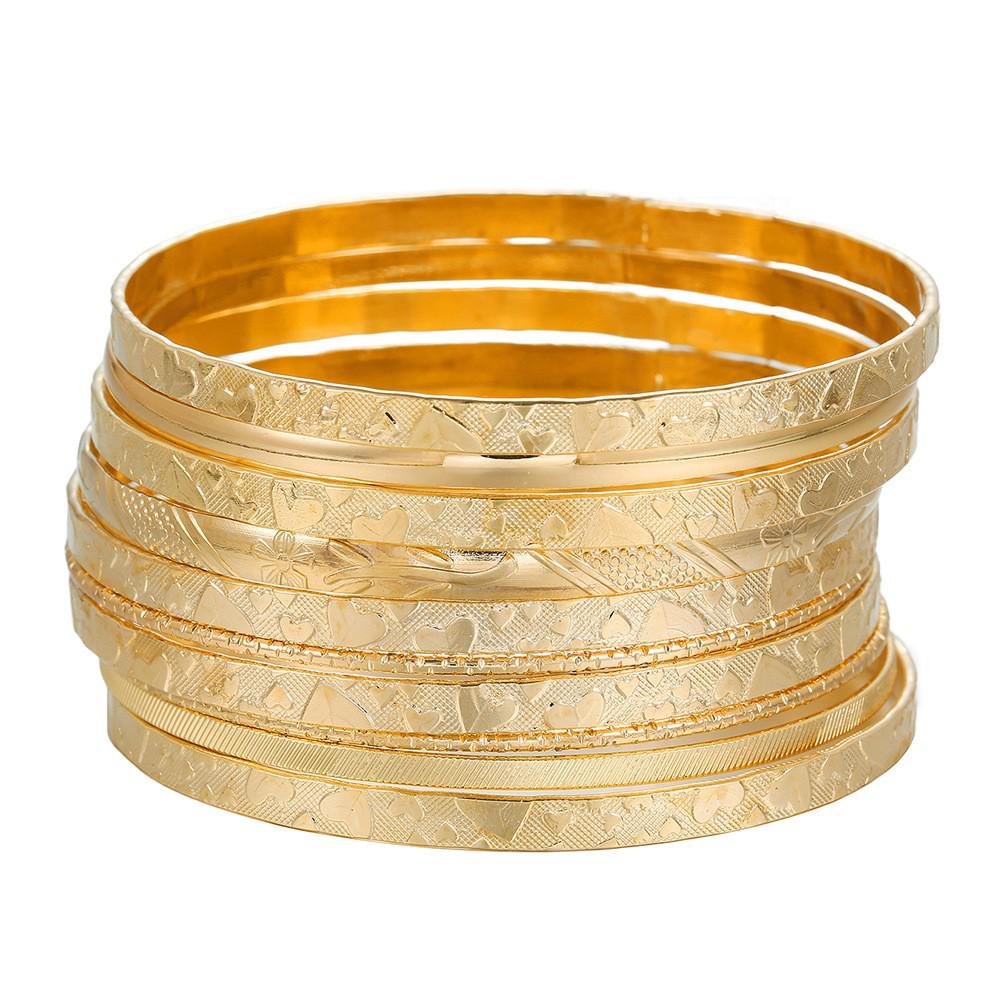 Conjunto de Pulseiras Étnicas Boêmias Banhadas a Ouro - Joias de Estilo Ocidental Antigo