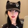 Black Cat Cute Ear Baseball Cap Unisex Anime Inspired Spring Fashion Accessory