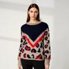Herbst und Winter neue europäische und amerikanische Damenbekleidung Plüschdruck Strickpullover Rundhals Leopardenmuster Pullover Damen