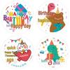 Baby's Double Full Month Happy Sticker for Birthday Party Favors, Gift Bags, and Kindergarten Teachers