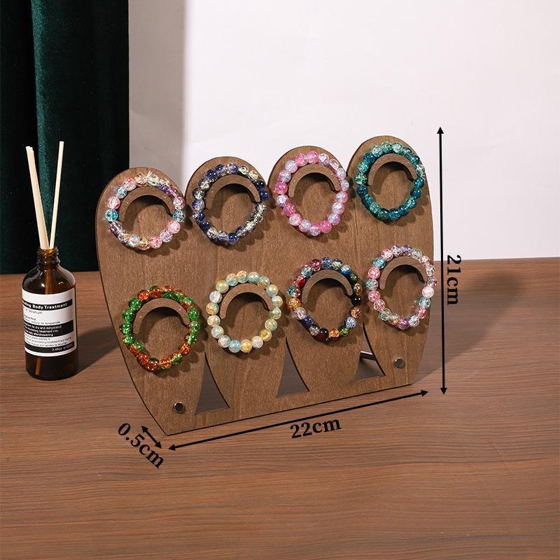 Simple Wood Bracelet Tray Hand Bangle Organizer Bracelet Display Rack Ornaments Storage Case Necklace Display Stand Gift