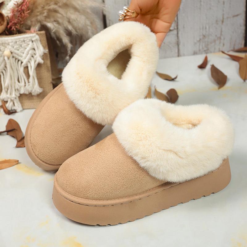 Fashion Autumn and Winter New Fashion Snow Boots Plus Velvet Non-Slip Cover Foot Cotton Slippers Women's Cotton Shoes