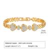 Bracciale a Catena Fermagli 14K Placcato Oro Zirconia Cubica Cinturino per Orologio Maglie Spesse Regolabile Impilabile Gioielli Per Donna Ragazza Regalo