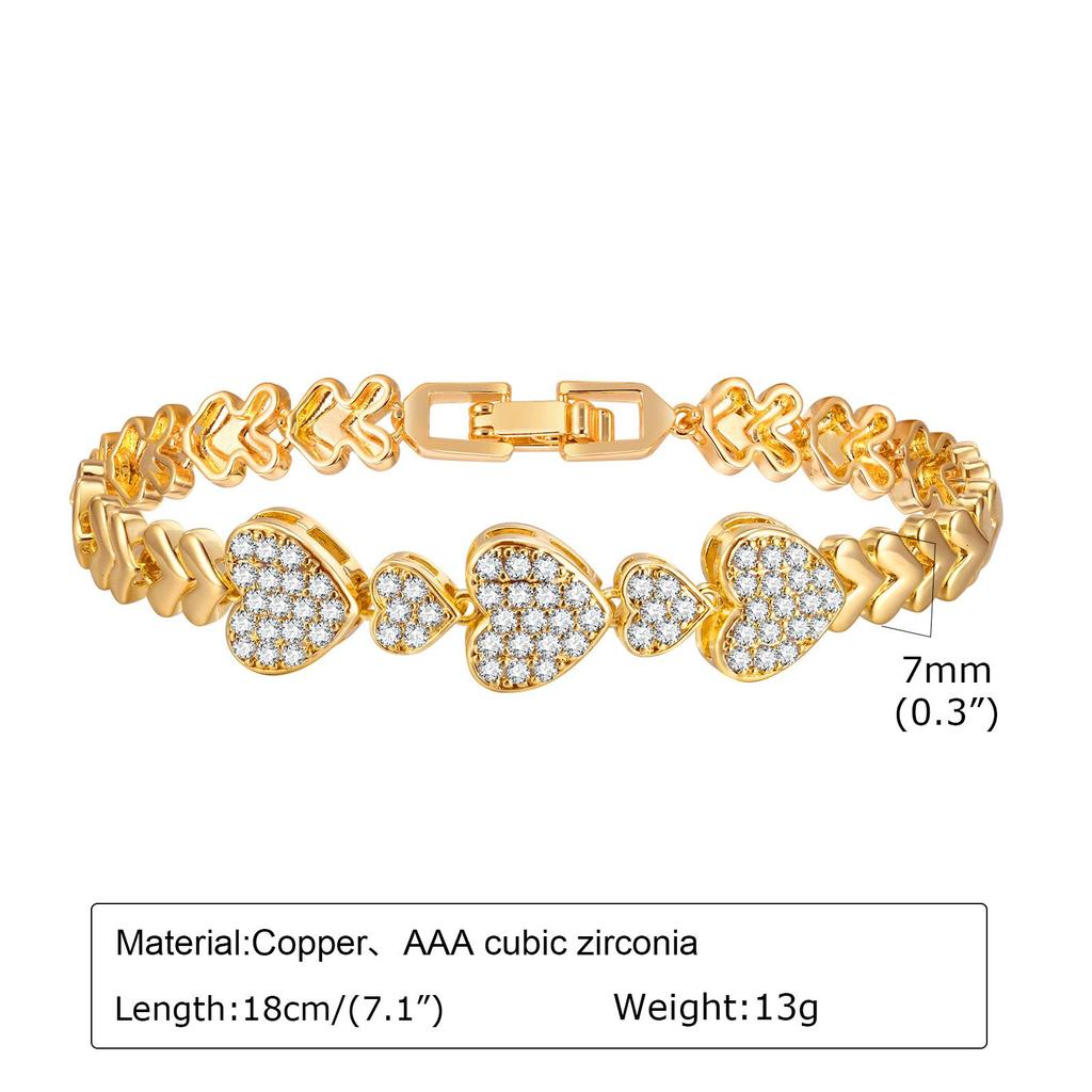 Bracciale a Catena Fermagli 14K Placcato Oro Zirconia Cubica Cinturino per Orologio Maglie Spesse Regolabile Impilabile Gioielli Per Donna Ragazza Regalo