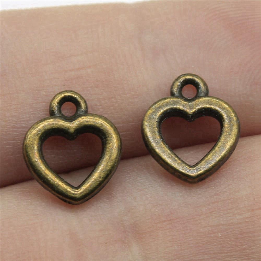 Charms Openwork Heart Pendants Vintage Jewelry Supplies QC068