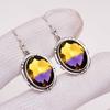 Ametrine 925 Sterling Silver Earring V406, Yellow & Purple Earring, Oval Earring, Valentin's Day Gift, Gift For Her, Birthday Gift, Handmade Jewelry,
