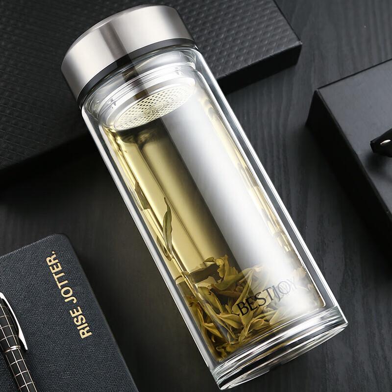 FUGURNG BESTJOY Double-Layer Tea Infuser Glass Bottle