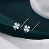 2023 Trendy Four-Leaf Clover Tassel Earrings: Long Slimming Design for Women's Round Faces