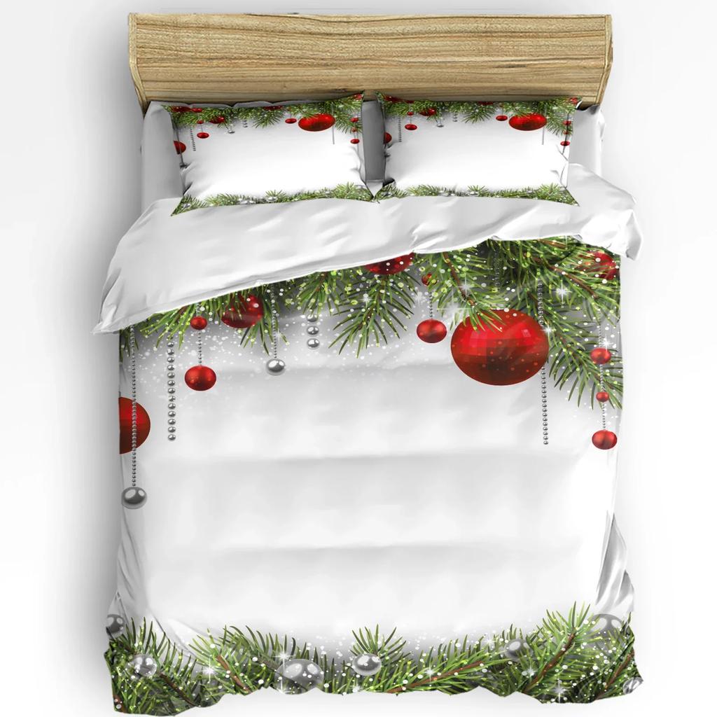 Christmas Winter Snowman Season Pine Trees Bedding Set 3pcs Duvet Cover Pillowcase Quilt Cover Double Bed Set Home Textile