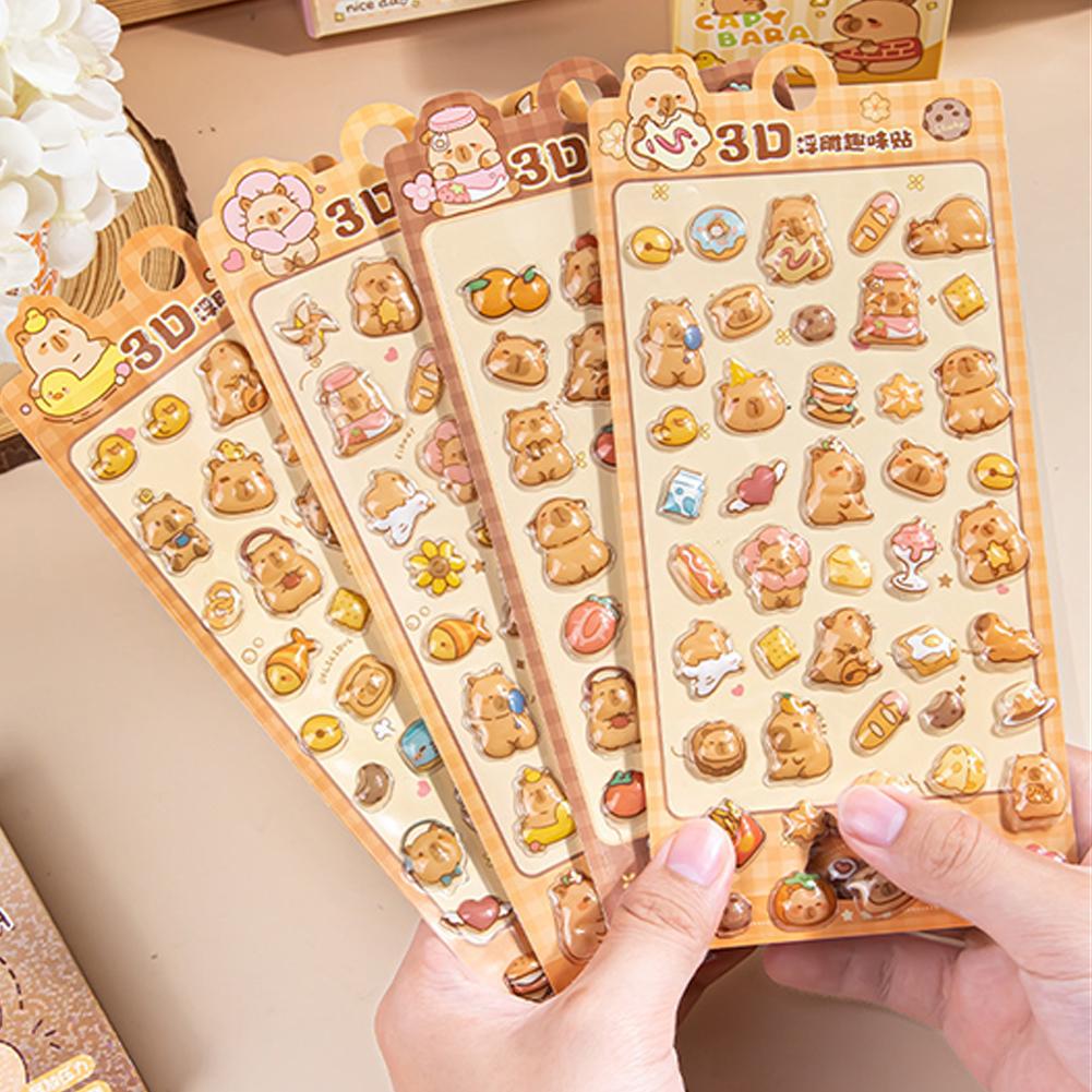 3D Decorative Stickers Kawaii Capibara Panda Candy Sticker Diy Phone Luggage Motorcycle Laptop Fun Sticker