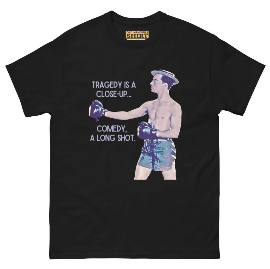 Buster Keaton Boxing Vintage Silent Film Comedy Retro Classic Funny Movie Shirt Unisex T-Shirt S