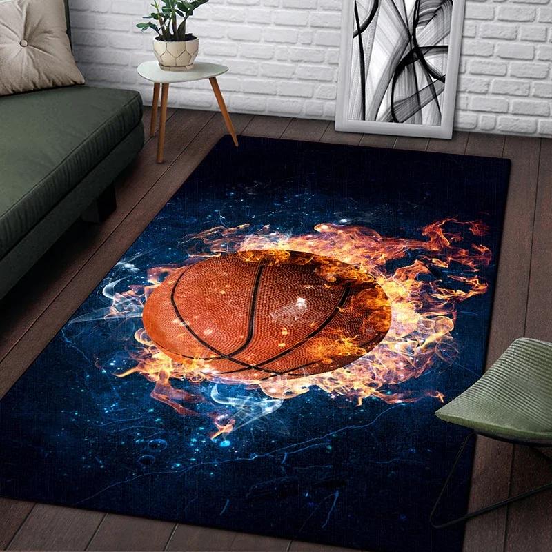 Basketball Printed Carpet Living Room Decor Sofa Table Rug Lounge Mat Kitchen Mats for Floor Anti Slip Chair Cushion Large Rug