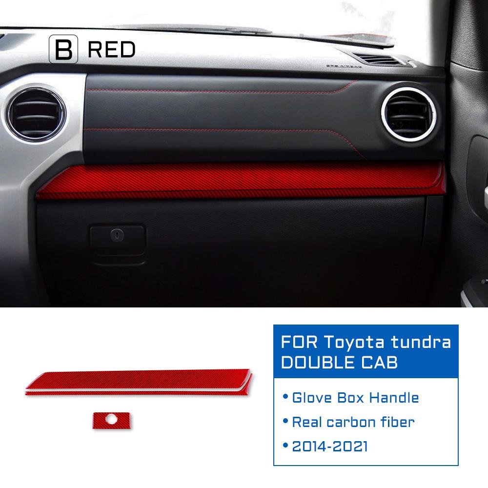 Carbon Fiber for Toyota Tundra 2014 2015 2016 2017 2018 2019 2020 2025 Accessories Interior Trim Co-pilot Glove Box Handle Trim