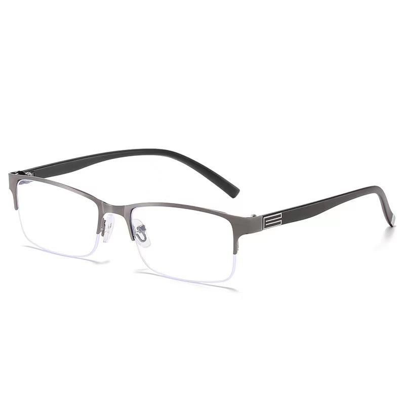 Half Frame Myopia Glasses Anti Blue Light Men's Commercial Glasses Finished Myopia Glasses Eye Protection with Diopter -1.0~6.0