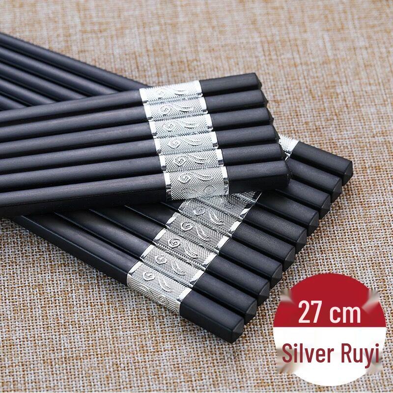 High-Grade Alloy Chopsticks - Anti-Mildew, Durable Family & Restaurant Tableware Set