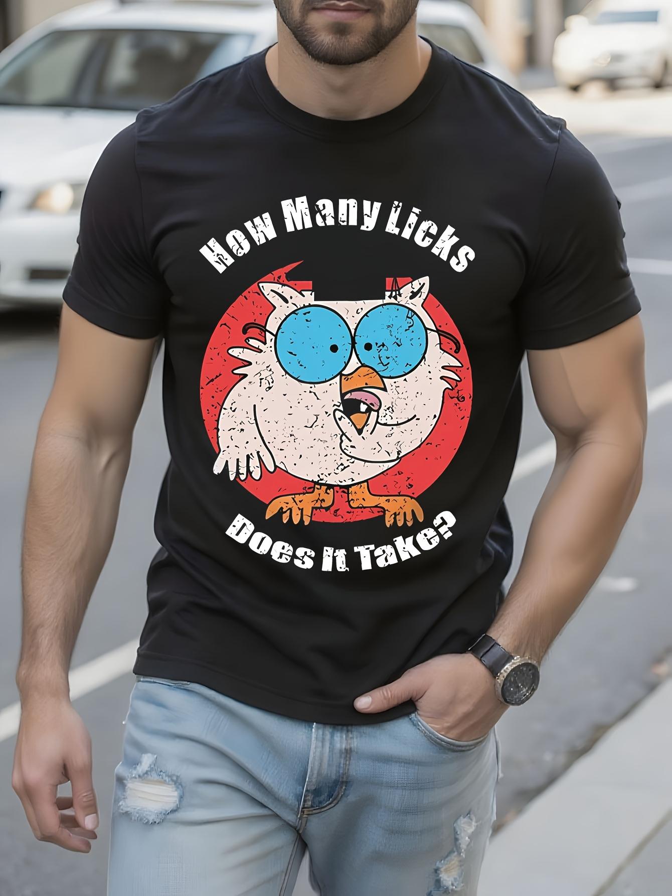 Funny Tshirt Funny Owl Meme Tshirt - Vintage How Many Lic... M