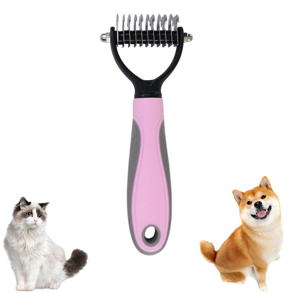 Samcos Pet Comb and Brush for Dogs and Cats Removes Hair Tangles and Grooming Tool for Long and Short Pink - Tangles, Hair, Painless, (S)