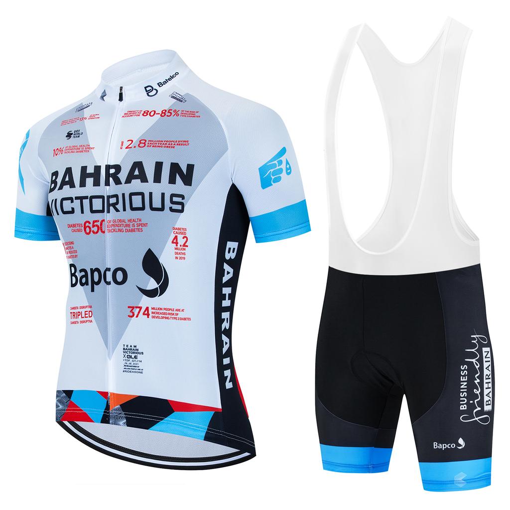 Bahrain Victorious Team 2024 Summer Men Anti-UV Cycling Jersey Set Breathable Racing Sport Bicycle Jersey MTB Cycling Clothing