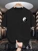 Unisex Crew Neck Tee Yin Yang Flame Symbol Print Soft Cotton Breathable Loose Casual Short Sleeve Summer Daily Outdoor Street Tops