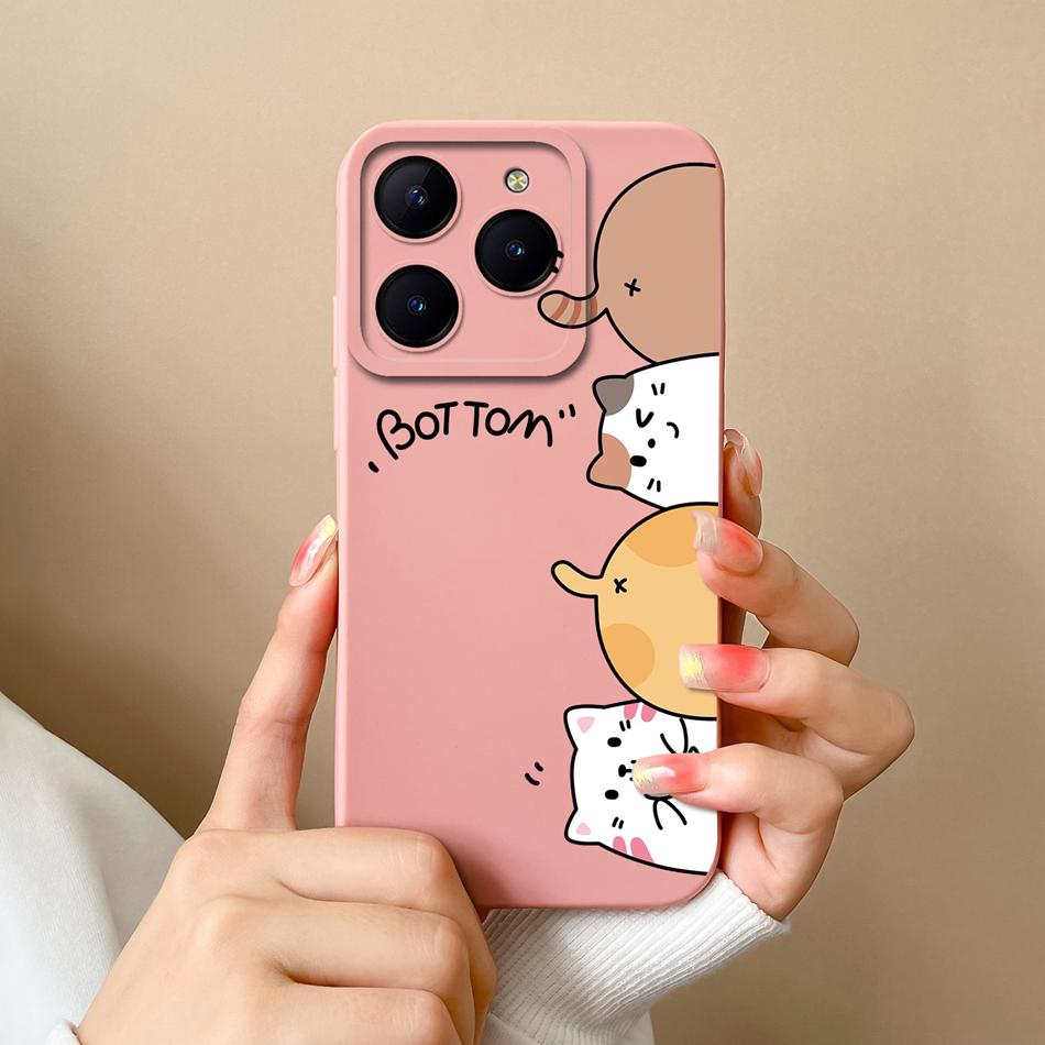 Case For Realme C61 C63 Cute Girl Phone Covers For Realme C 61 Camera Protection Liquid Silicone Anti Drop Soft Back Cover Capa