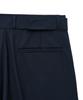 NOIRER Belted Wool Flare Slacks (Navy)