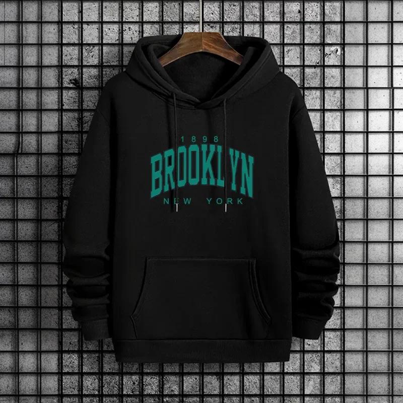 Brooklyn bedruckter Herren-Hoodie; Urban Street Fashion Hoodie; Herren Hip-Hop Casual Trend Hoodie; Herbst- und Wintermantel
